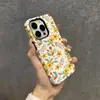 Funda de Teléfono Amarilla Floral Fresca Personalizada con un Diseño de Estilo Pastoral Primaveral, Resistente a Golpes y al Desgaste, Bordes Completamente Cubiertos, Compatible con Apple