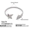Anillo Retro Francés para Mujer, Anillo Abierto que no se decolora, Acero Inoxidable Chapado en Oro de 18 Quilates, Conjunto de Joyería Europea y Americana para Mujer