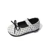 Zapatos de Cuero para Niñas 2026 Otoño Nuevos Estilo Francés con Lunares y Moño Mary Janes Estilo Ballet Corte Bajo Zapatos de Princesa