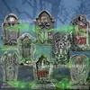 Placa Popular de Halloween Transfronteiriça, Placa Decorativa de Halloween em Forma de Lápide para Jardim Externo e Quintal