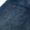 Pantalones vaqueros rectos de lavado estilo americano para calle principal, diseño casual holgado para hombre con bolsillos, estilo único de ropa de trabajo, estética punk