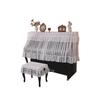 Elegante Cubierta de Piano de Color Claro, Fresca Media Cubierta de Piano Estilo Francés, Cubierta Antipolvo, Funda Blanca de Encaje para Banco de Piano