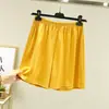 Shorts de Casa para Dormir de Verão Feminino, Cintura Alta, Emagrecedor, Cor Sólida Fina, Calças Largas Soltas, Estilo Casual Japonês e Coreano