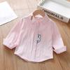 Camisa Blanca para Niñas 2025 Nueva Primavera y Otoño Niña Bebé Estilo Coreano Casual Top Blanco para Niños Ropa para Niños Camisa de Manga Larga