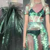 Tecido para Vestido Criativo Liso de Organza Laser Violeta com Rede Iridescente para Casamento Tecido Transparente de Designer