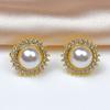 Dulces y Lindos Clips para Orejas Triangulares con Corazón de Durazno y Perla en Forma de Corazón, Simples, Lujo Ligero, Versátiles, No se Necesita Perforación, Aretes Frescos y a la Moda
