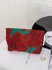 Bolsa de Maquiagem Jacquard Vintage Elegante Grande Capacidade Bolsa de Armazenamento para Skincare Portátil para Sair Bolsa de Lavar Bolsa de Mão para Viagem