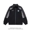 2026 Nuevo Sudadera Cardigan Raglán de Peso Pesado Vintage Bloque de Color, Chaqueta Deportiva Casual Bordada Unisex Marca de Moda