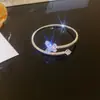 Exportação Ao Vivo Dupla Camada Strass Zircônia Pulseira Nova Transfronteiriça Ins Noiva Ajustável Cristal Aberto Pulseira Pulseira
