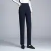 Calça reta de mistura de acetato e lã feita sob medida para mulheres, nova coleção outono/inverno 2026, corte solto, efeito emagrecedor, adequada para mães de meia-idade, uso casual