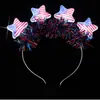 Diadema del Día de la Independencia de América Collar Festivo del Día Nacional Collar Intermitente El Más Vendido en Amazon Tamaño Estrella de Cinco Puntas