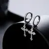 Aretes de Cruz para Hombre Amazon Transfronterizos Clásicos Aretes para Mujer Incrustados Circonita de Alta Calidad Moda Pendiente Colgante Europeo y Americano Producto Cobre