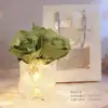 Lâmpada de Flor Rosa Famosa na Internet com Luz de Cristal e Base de Madeira Maciça, Dia dos Namorados, Festival Qixi, Decoração de Aniversário, Presente de Feriado