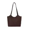 Bolsa de Palha Tecida Retro Melanoid Feminina 2026 Nova Textura Simples Grande Capacidade para o Dia a Dia Ombro Único Bolsa Grande