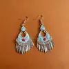 Pendientes Étnicos Vintage con Borlas Estilo Largo Pendientes Miao de Plata Pendientes Étnicos Miao de Yunnan de Pavo Real y Fénix para Mujer