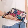 Bolsa de Celular Três Camadas Estampada da Moda, Carteira Longa, Clutch Horizontal, Porta-Moedas Portátil, Bolsa de Mão Que Cabe um Celular Grande