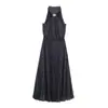 Ropa de mujer transfronteriza 2026 Moda europea y americana casual vestido con lazo lunares cuello halter para mujer F612787