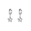 Artículo Popular Transfronterizo: Aretes Colgantes de Acero Inoxidable Chapado en Oro de 18K con Estrellas de Circonita, Luna y Estrella de Ocho Puntas para Mujer