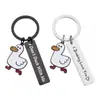 Llavero de Acero Inoxidable Best-Seller Transfronterizo Duck Don'T Duck with Me para Amigos Navidad