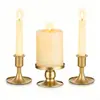 Venda direta da fábrica transfronteiriça europeia pequeno chifre retrô dourado castiçal de vela mesa romântica decorações para jantar à luz de velas