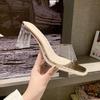 Sandalias Transparentes de Moda para Mujer, Novedad Verano 2025 de Moda, Tacones Altos Gruesos con Estilo Cristal Ins