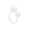 Anillo de Moda Nuevo Estilo Coreano con Perlas Grandes y Pequeñas, Diseño Abierto, Anillo Doble de Perlas Exagerado de Moda, Joyería para Mujer
