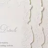 Tarjeta de invitación letterpress floral en relieve 3D, invitación de boda en relieve de papel de algodón de alta gama