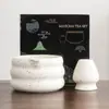 Set de Té Matcha Estilo Japonés Transfronterizo Traje Color Matcha con Tarro para Polvo de Té Amazon Tazón Matcha con Boca Caja de Regalo