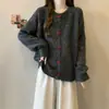 Suéter Abrigo Cardigan de Punto Gris con Botón de Corazón para Chica Dulce para Mujer, Nuevo Estilo Otoño, Tallas Grandes para Chicas de Tallas Grandes, Chic Coreano