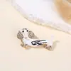 Broche de cachorro de aleación creativa con pedrería linda, moda simple para hombre y mujer, solapa para traje, joyería, pines