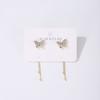 Aretes de Mariposa con Diamantes Incrustados de Aguja de Plata 925, Aretes Largos de Borla de Hada de Alta Gama, Joyería de Lujo Ligero Fresca y Elegante