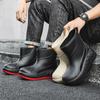 Novos Sapatos de Água Masculinos Elegantes de Cano Médio Impermeáveis Antiderrapantes para Exterior com Forro de Lã, Quentes Versátil Japonês À Prova de Chuva Transfronteiriço