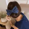 Pinza de Pelo de Mezclilla con Lazo de Moda Coreano, Sencillo y de Alta Gama, Pinza de Pato Grande en la Parte Posterior de la Cabeza, Pinza de Pelo Dulce de Cinta