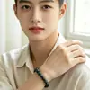 Pulsera de Cristal Natural, Simple de un Solo Círculo con Cuentas Redondas Joyería Transfronteriza, Joyería Estilo Pareja de Ágata Roja, Pulseras de Cristal para la Mano
