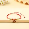 Pulsera Roja para el Año del Dragón, Hecha a Mano y Ajustable, con Hebilla de Seguridad, Pequeño Regalo, Cordón para Joyería al por Mayor