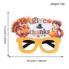 Decoraciones de Acción de Gracias Hoja de Arce Pavo Letras Gafas Temporada de Cosecha de Otoño Gafas para Fotos de Fiesta Marcos Regalos para Niños