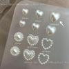Arte de Uñas Perla Semicírculo Perla Amor Joyería para Arte de Uñas Perla Blanca Plana Mini Tridimensional Accesorios Perla Amor