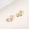 Nuevos Pendientes de Perla de Amor para Mujer Pequeños y Exquisitos Aguja de Plata 925 Juego Completo con Pedrería Estilo Coreano Simple Pendientes Chapados en Oro Real