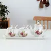 Suministros de Cocina para el Hogar Cerámica Condimentero Tarro para Chile Encaje Dorado Pintado Juego de Botellas para Condimentos Sal Azúcar Aceite Vinagre Juego Completo