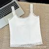 Estilo Deseo Puro Flor Sling Chaleco Pequeño Encaje Encaje Cinturón Almohadilla para el Pecho Espalda Hermosa Transpirable Cómodo Top para Uso Interior