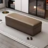 Centro comercial de lujo ligero local tienda de ropa zapatería área de descanso sofá rectangular largo tapizado suave taburete taburete con almacenamiento