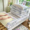 Juego de ropa de cama de tres piezas de algodón puro para dormitorio de estudiante universitario, juego de cuatro piezas con funda de edredón individual de algodón, sábana adecuada para todas las estaciones