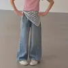 Ropa Coreana para Niñas, Pantalones Rectos de Mezclilla, Nuevos Pantalones Elegantes para Niños Primavera 2026, Modernos