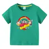 Ropa infantil transfronteriza 2023, camiseta de manga corta de verano para niños, camiseta básica de dibujos animados para niños y niñas, camiseta de media manga para bebé, marea superior