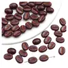 Cuentas retro de frijol de café pintadas en oro acrílico, cuentas dispersas, accesorios para hacer joyas DIY, materiales para hacer cadenas de teléfono móvil con cuentas