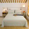 Uso Cuatro Estaciones, Dormitorio Estudiantil, Estilo Muji, Sencillo, Algodón Puro, Teñido en Hilo, Grado Materno e Infantil, Juego de Sábanas de Algodón Lavado de Tres Piezas