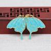 Acessórios para Joias DIY Esmalte de Fênix Azul Queimado Jade Sintético com Gotejamento de Óleo Material 61*40mm Mariposa B3117