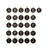 Aleación Aceite Goteo 26 Letras Inglesas Corazón Redondo de Doble Cara Colgante Pulsera DIY Collar Colgante Decorativo W85