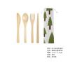 Yfjy Cuchillo, Tenedor y Cuchara de Madera para Niños, Moda Infantil para Exteriores, Juego Combinado Colorido de Cuchillo, Tenedor, Cuchara y Palillos de Madera, Vajilla de Madera Maciza