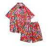 Camisa Hawaiana de Seda de Hielo para Hombre Verano 2024 Nueva Camisa de Manga Corta Traje Playa Pareja Suelta Camisa de Flores